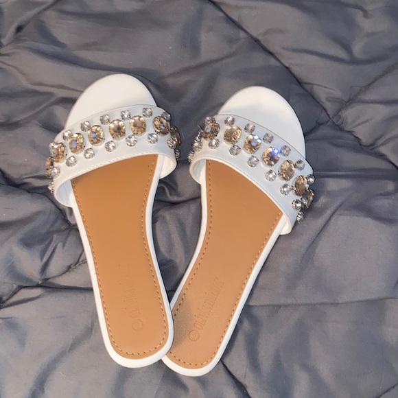Macy's Shoes - White rhinestone sandals